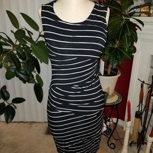 Calvin Klein black and white dress